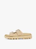 Beige Suede Double Strap Cleat Sandals  Women