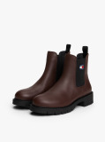 Brown Leather Cleat Chelsea Boots  Women