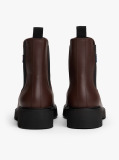 Brown Leather Cleat Chelsea Boots  Women