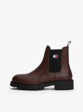 Brown Leather Cleat Chelsea Boots  Women