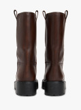Brown Leather Cleat Mid Boots  Women