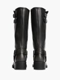 Black Leather Knee High Biker Boots  Women