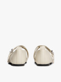 Beige Leather Crossover Strap Mary Jane  Women