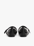 Black Studded Mary Jane Ballerinas  Women