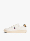 Beige Archive Court Leopard Print Heel Trainers  Women