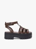 Brown Leather Chunky Cleat Fisherman Sandals  Women
