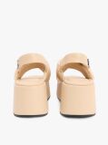 Beige Padded Strap Wedge Sandals  Women
