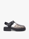 Black Jelly Chunky Cleat Fisherman Sandals  Women