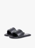 Μαύρο Δερμάτινα Slides Με Φαρδύ Λουράκι  Γυναίκες