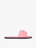 Pink Leather Padded Strap Slides  Women