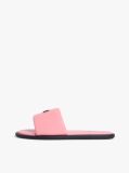 Pink Leather Padded Strap Slides  Women