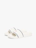 White Logo Contoured Pool Slides  Women