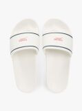 White Logo Contoured Pool Slides  Women