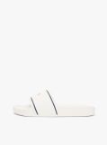 White Logo Contoured Pool Slides  Women