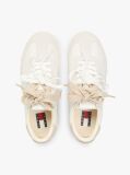 Beige Leather Low Profile Serrated Trainers  Women
