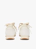 Beige Leather Low Profile Serrated Trainers  Women