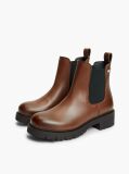 Brown Leather Cleat Chelsea Boots  Women