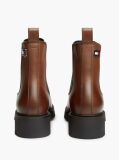 Brown Leather Cleat Chelsea Boots  Women