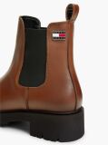Brown Leather Cleat Chelsea Boots  Women