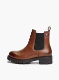 Brown Leather Cleat Chelsea Boots  Women