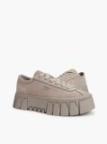 Brown Suede Logo Platform Sneakers  Women