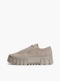 Brown Suede Logo Platform Sneakers  Women