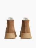 Khaki Suede Warm Lined Platform Sneakers  Women