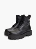 Black Archive Leather Warm Lined Platform Lace-Up Boots  Women