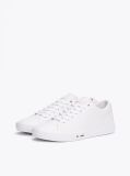Άσπρο Δετά Δερμάτινα Sneakers Με Λογότυπο  Άνδρες