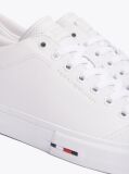 Άσπρο Δετά Δερμάτινα Sneakers Με Λογότυπο  Άνδρες