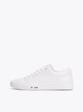 Άσπρο Δετά Δερμάτινα Sneakers Με Λογότυπο  Άνδρες
