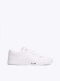 Άσπρο Δετά Δερμάτινα Sneakers Με Λογότυπο  Άνδρες