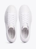 Άσπρο Δετά Δερμάτινα Sneakers Με Λογότυπο  Άνδρες