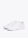 Άσπρο Δετά Δερμάτινα Sneakers Με Λογότυπο  Άνδρες