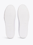 Άσπρο Δετά Δερμάτινα Sneakers Με Λογότυπο  Άνδρες