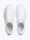 Άσπρο Δετά Δερμάτινα Sneakers Με Λογότυπο  Άνδρες