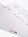 Άσπρο Δετά Δερμάτινα Sneakers Με Λογότυπο  Άνδρες