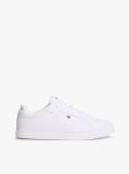 White Essential Leather Lace-Up Trainers  Men