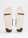 Brown Leather Textured Court Trainers  Men