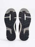 Blue Mixed Texture Leather Trainers  Men