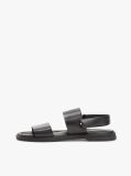 Black Double Strap Signature Leather Sandals  Men