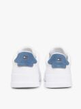 White Pebble Grain Court Trainers  Men