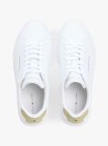 White Pebble Grain Court Trainers  Men
