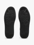 Black Pebble Grain Court Trainers  Men