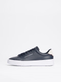 Blue Pebble Grain Court Trainers  Men