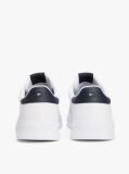 Άσπρο Δερμάτινα Sneakers Με Ανάγλυφο Λογότυπο  Άνδρες