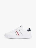 Άσπρο Δερμάτινα Sneakers Με Ανάγλυφο Λογότυπο  Άνδρες