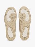 Beige Leather Mixed Texture Basketball Trainers  Men