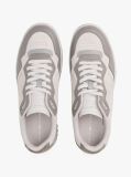 Grey Leather Mixed Texture Basketball Trainers  Men