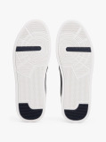 Multi Leather Contrast Panel Court Trainers  Men